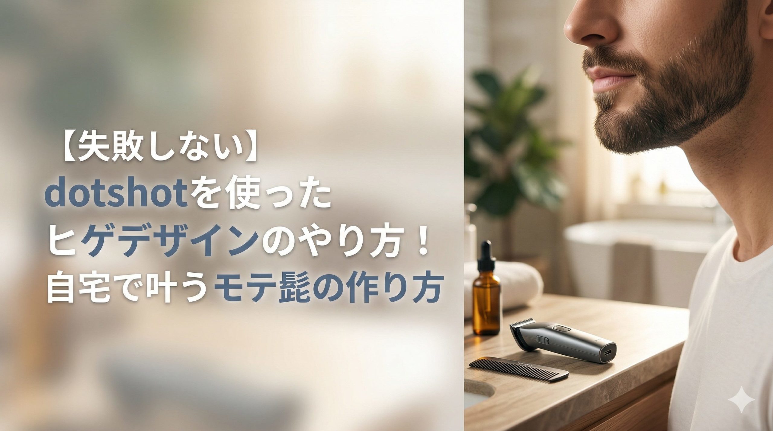 【失敗しない】dotshotを使ったヒゲデザインのやり方！自宅で叶うモテ髭の作り方